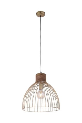 Mangohouten Hanglamp Goudkleurig en Naturel