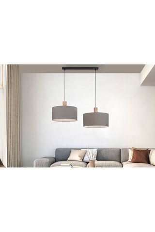 Hanglamp Grijs en Naturel