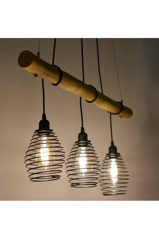 Hanglamp Spring Zwart en Naturel