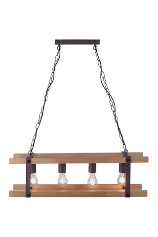 Houten Hanglamp Edith Zwart en Naturel