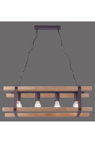 Houten Hanglamp Edith Zwart en Naturel