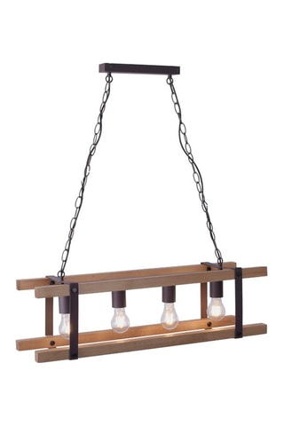 Houten Hanglamp Edith Zwart en Naturel