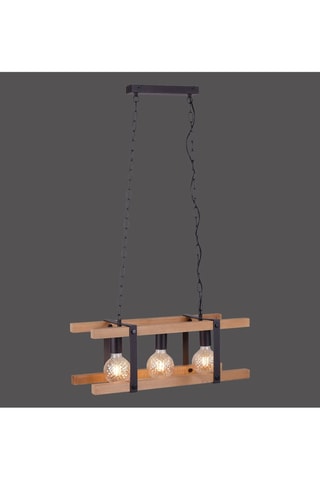 Houten Hanglamp Edith Zwart en Naturel