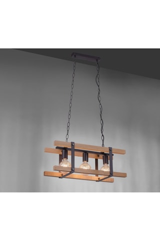 Houten Hanglamp Edith Zwart en Naturel