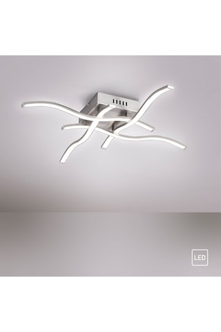 Ledplafondlamp Wave - Zilverkleurig - 4 x 4,6 W