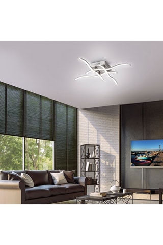 Ledplafondlamp Wave - Zilverkleurig - 4 x 4,6 W