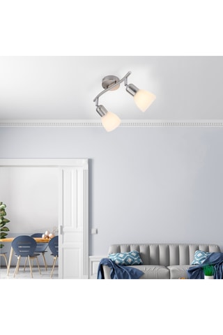 Wandlamp en Ledplafondlamp Karo - Zilverkleurig - 2 x 40 W