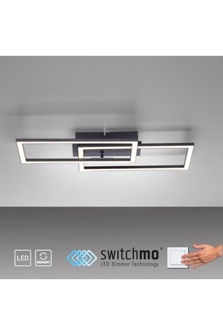 Ledplafondlamp Iven - Zwart - 2 x 36 W