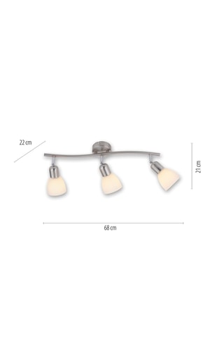 Wandlamp en Ledplafondlamp Karo - Zilverkleurig - 3 x 40 W