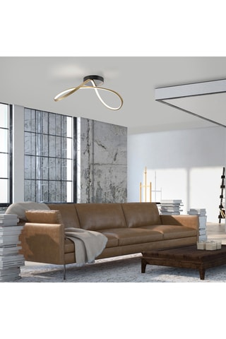 Ledplafondlamp Okta - Goudkleurig en Zwart - 36 W