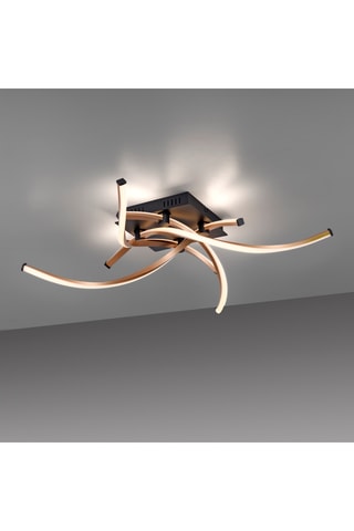 Ledplafondlamp Polina - Zwart en Roségoudkleurig - 4 x 6,77 W