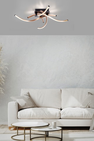 Ledplafondlamp Polina - Zwart en Roségoudkleurig - 4 x 6,77 W