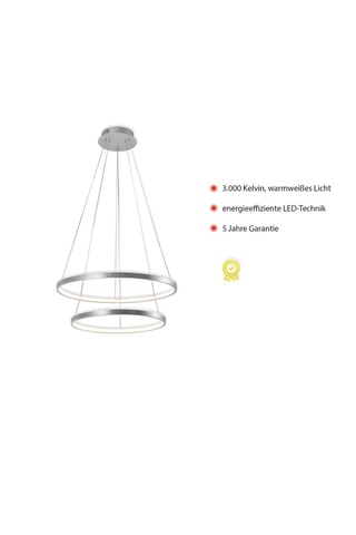 Ledhanglamp Helike - Zilverkleurig - 2 x 41 W