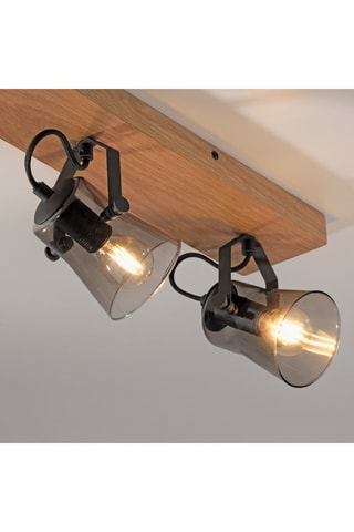 Plafondlamp en chêne Gerda Lang - Naturel - 3 x 10 W