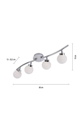 Ledplafondlamp Miko - Zilverkleurig - 4 x 3 W