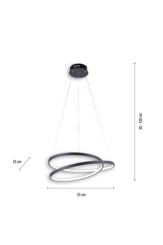 Ledhanglamp Roman - Zwart - 30 W