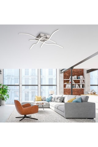 Ledplafondlamp Wave - Zilverkleurig - 4 x 7,2 W