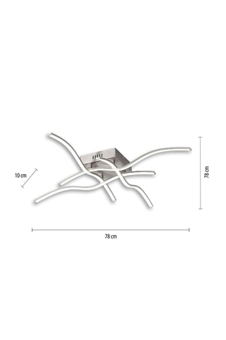 Ledplafondlamp Wave - Zilverkleurig - 4 x 7,2 W