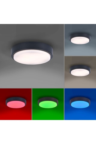 Ledplafondlamp Q-Lenny - Antraciet - 18 W