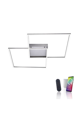 Ledplafondlamp Q-Inigo - Zilverkleurig - 2 x 21 W