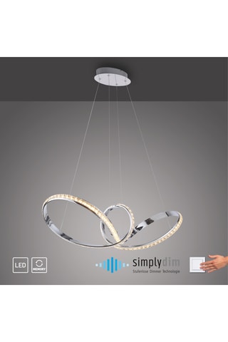 Ledhanglamp Tanja - Zilverkleurig - 39 W