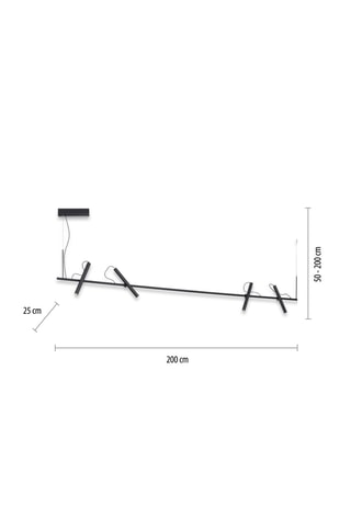 Ledhanglamp Pure Tutua - Zwart - 4 x 6 W