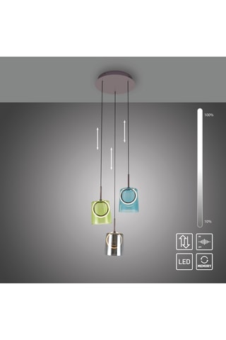 Ledhanglamp Zula - Grijs en Hemelsblauw - 3 x 6 W