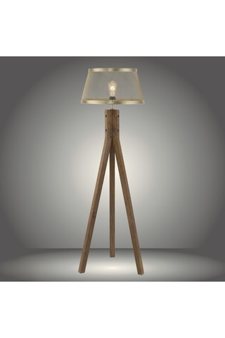 Mangohouten Staanlamp op Driepoot Frederik - Naturel - 60 W