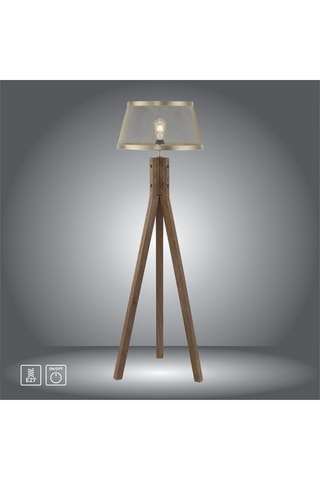 Mangohouten Staanlamp op Driepoot Frederik - Naturel - 60 W