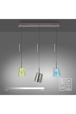 Ledhanglamp Zula - Lichtgroen en Lichtblauw - 3 x 6 W