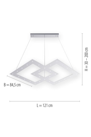 Ledhanglamp Pure Cosmo - Zilverkleurig - 44 x 1 W/1 x 21 W