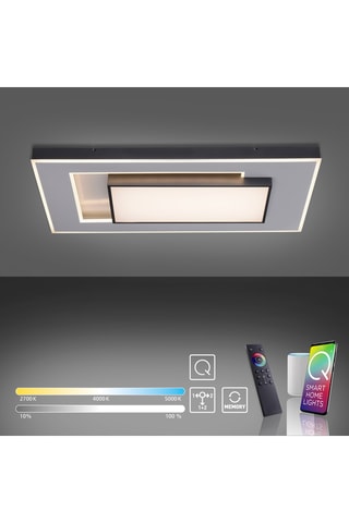 Ledplafondlamp Q-Alta - Zwart - 63 W