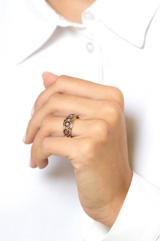 Ring Maden Amethyst Geelgoud