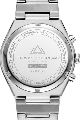 Quartz Horloge van staal Swiss Made Ronda 5030 .D - Zilverkleurig