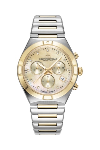 Quartz Horloge van staal Swiss Made Ronda 5030 .D - Zilverkleurig