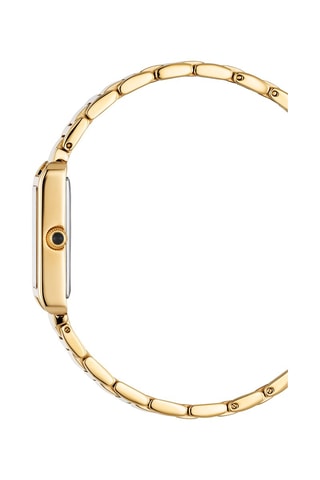 Stalen Quartz Horloge met Diamanten Fontaine