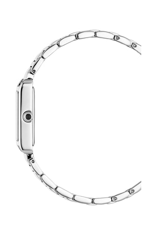 Stalen Quartz Horloge met Diamanten Fontaine