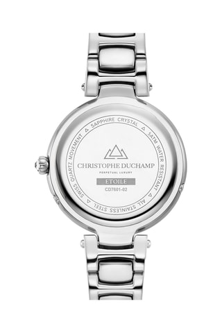 Stalen Quartz Horloge met Diamanten - Maanstandweergave