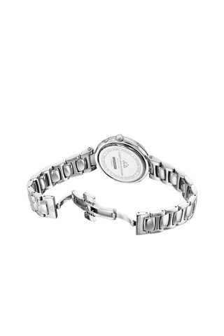 Stalen Quartz Horloge met Diamanten - Maanstandweergave