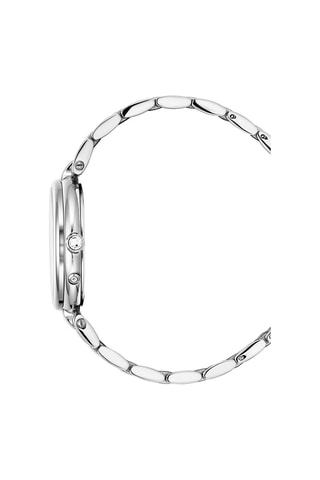 Stalen Quartz Horloge met Diamanten - Maanstandweergave