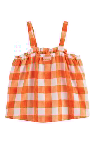 Débardeur en lin - Orange et blanc