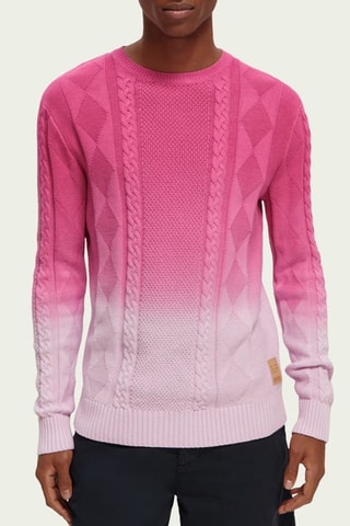 Pull dip and dye en coton biologique - Fuchsia
