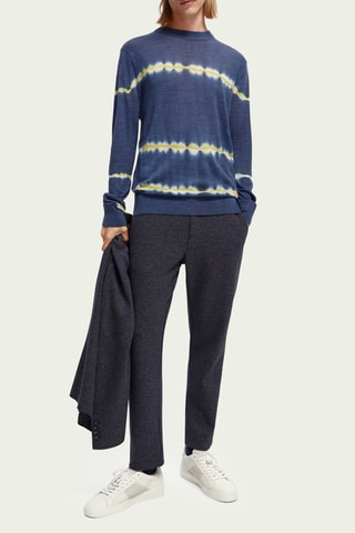 Pull tie and dye en laine - Bleu marine