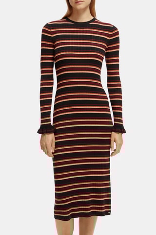 Robe pull - Noir et bordeaux