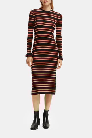 Robe pull - Noir et bordeaux