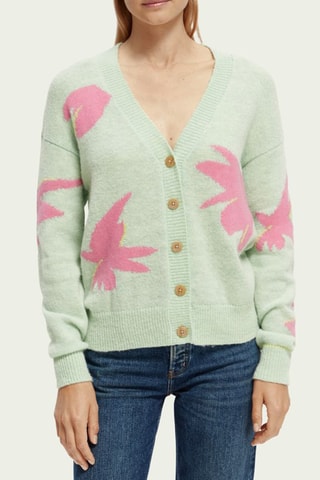 Gilet en laine - Vert d’eau et rose