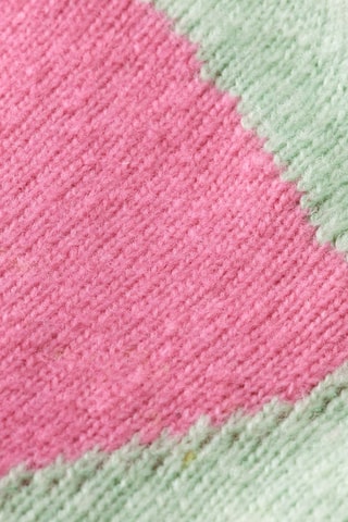 Gilet en laine - Vert d’eau et rose