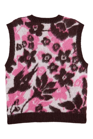 Gilet sans manches en laine et mohair - Marron