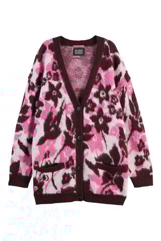 Gilet long en laine et mohair - Rose