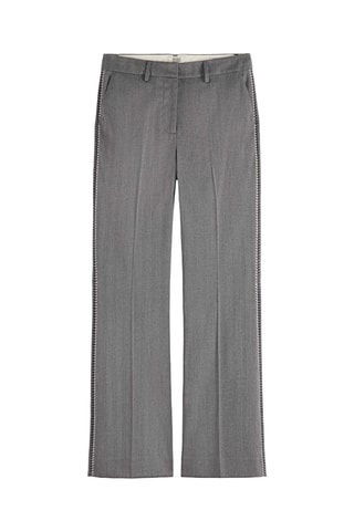 Pantalon taille haute - Gris chiné